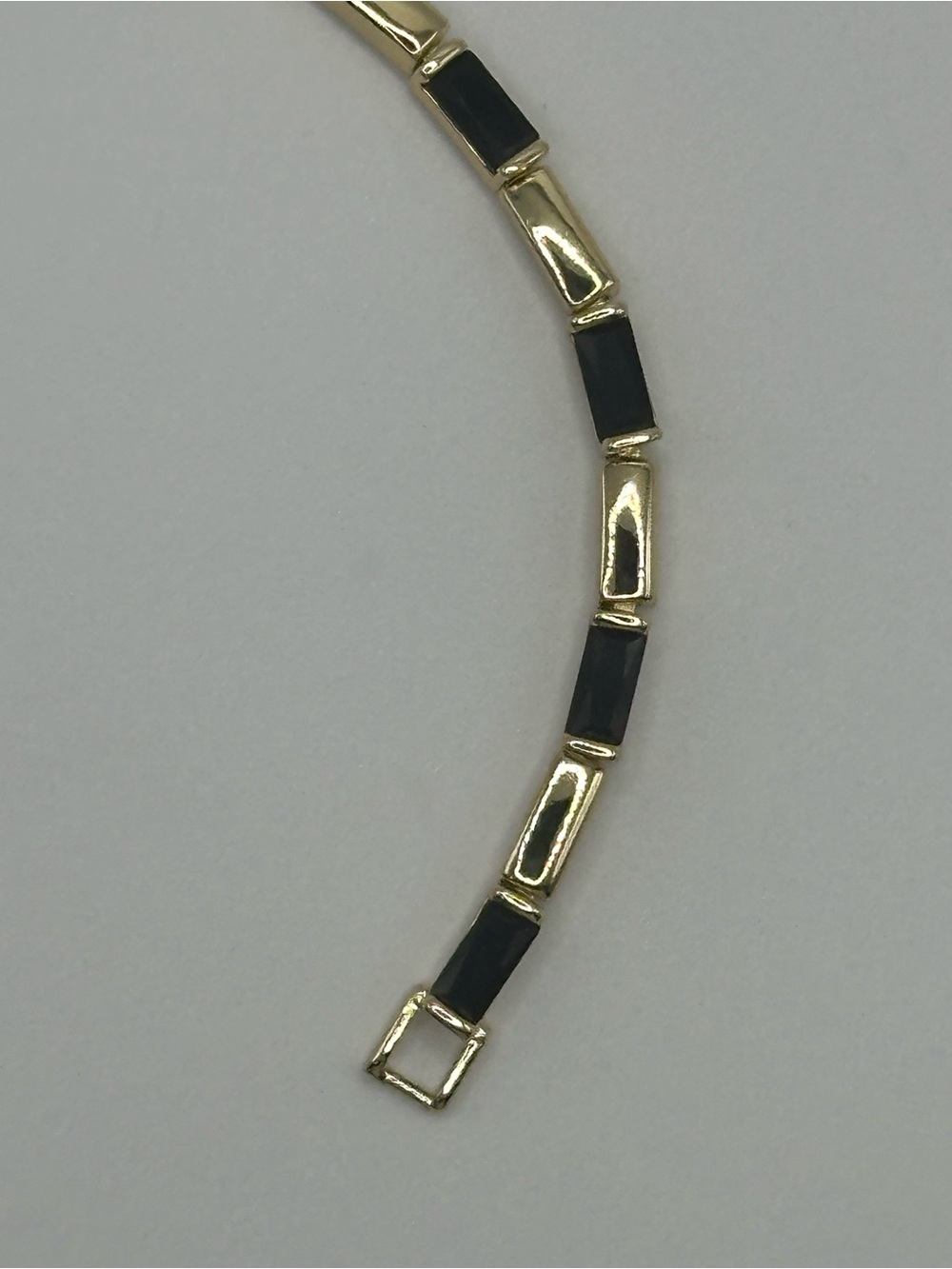 Gold and Black Link Bracelet- Gold Filled - Picture 4 of 5